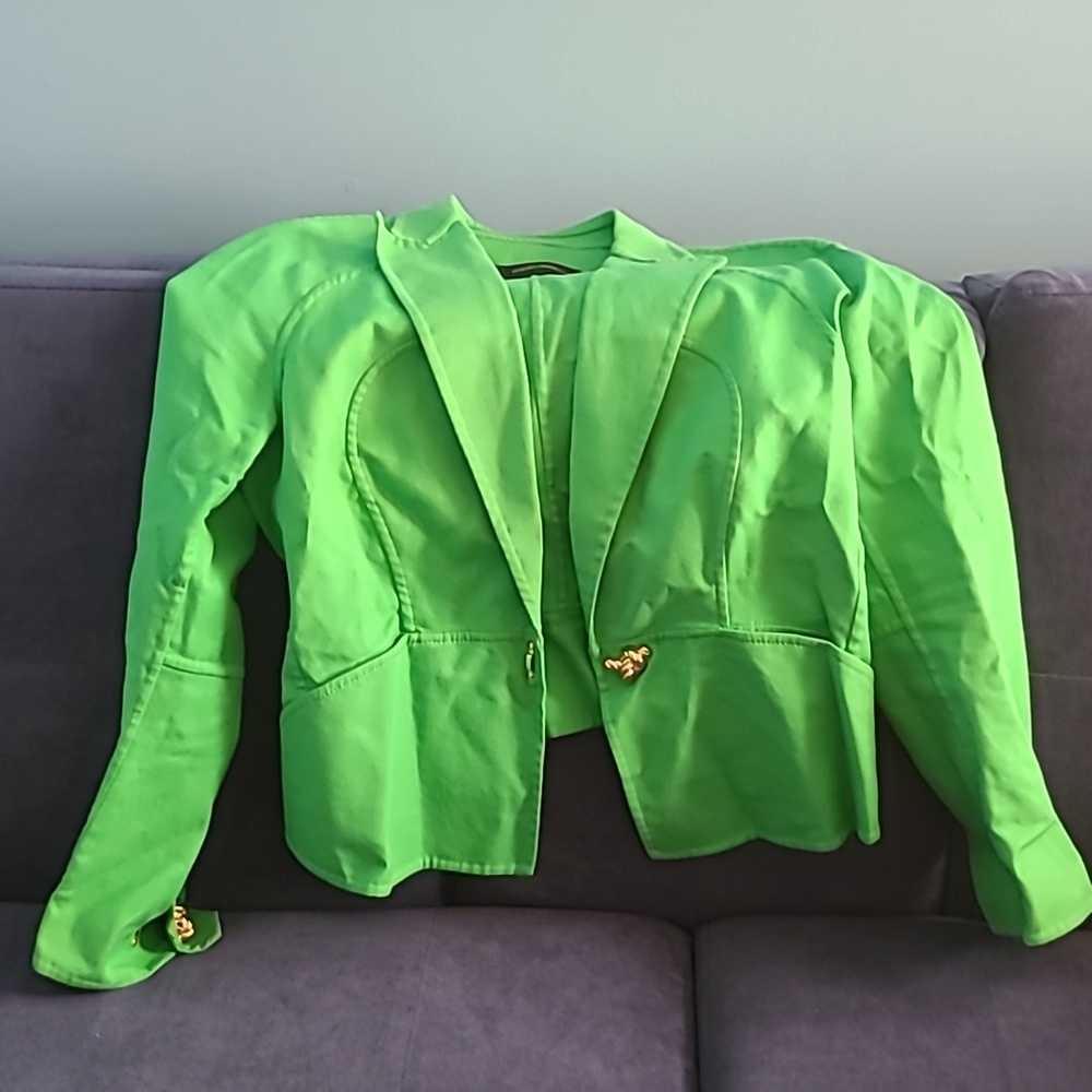 DSquared | Green Golden Buckle Blazer 46